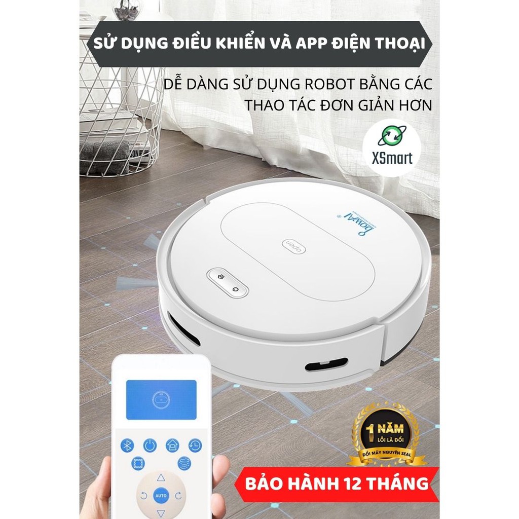 ROBOT Hút Bụi Lau Nhà Tự Động Siêu Thông Minh Bowai OB11 Premium Có App, Tự Động Sạc Pin Làm Sạch Bụi Bẩn Lông Tóc