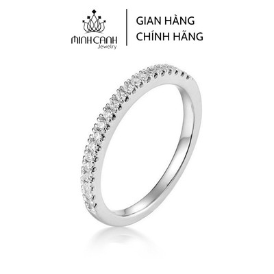 Nhẫn Bạc Nữ Minh Canh Jewelry - 1 Hàng Đá Tròn Xinh Xắn