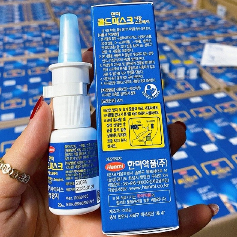 [ Hàng Chuẩn ] Xịt Mũi Hanmi Cold Mask Nasal Spray Hàn Quốc, Lọ 20ml, Giúp Làm Mát Sạch Khoang Mũi, Sạch Vi Khuẩn