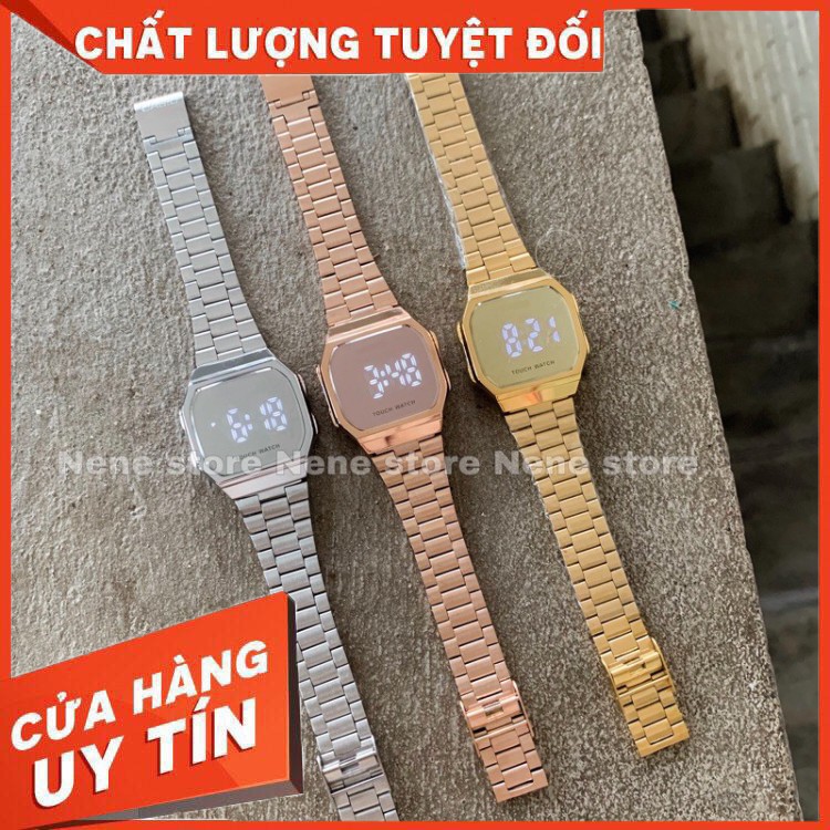 HÀNG CAO CẤP -   Đồng hồ nam nữ TOUCH WATCH tráng gương dây sắt kiểu dáng sang t