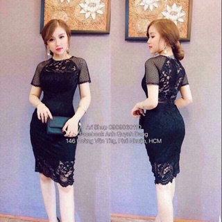 Đầm ôm body phối ren cực xinh