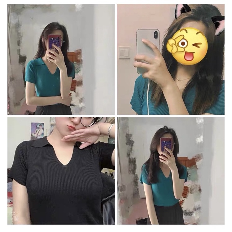 ÁO MONGTOGHI CỔ CHỮ V POLO [ Ảnh thật ]