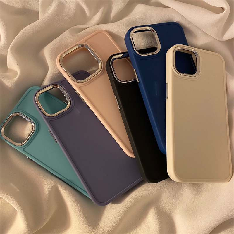 Cho IPhone 14 Ốp Điện Thoại Silicone Mềm Chống Sốc Màu Macaron Cho IPhone 11 12 13 14 Pro Max