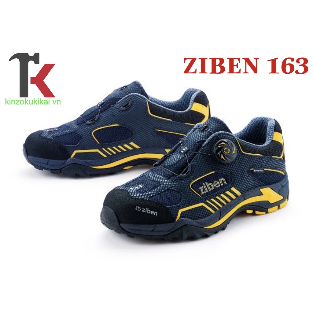 Giày Bảo Hộ Hàn Quốc Ziben 163 Chống Va Đập, Vải Dệt Thoáng Khí, Chống Đâm Xuyên