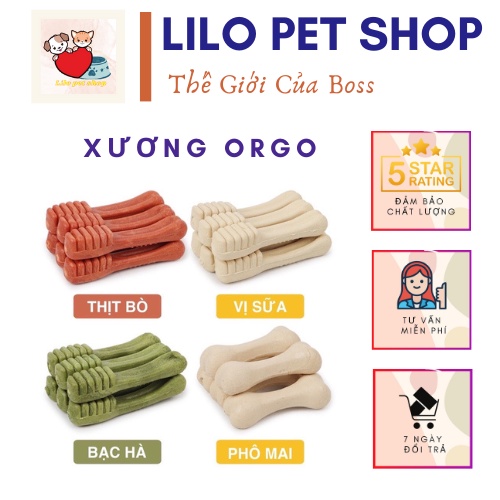 Xương gặm cho chó Orgo, xương gặm sạch răng cho chó, bổ sung canxi