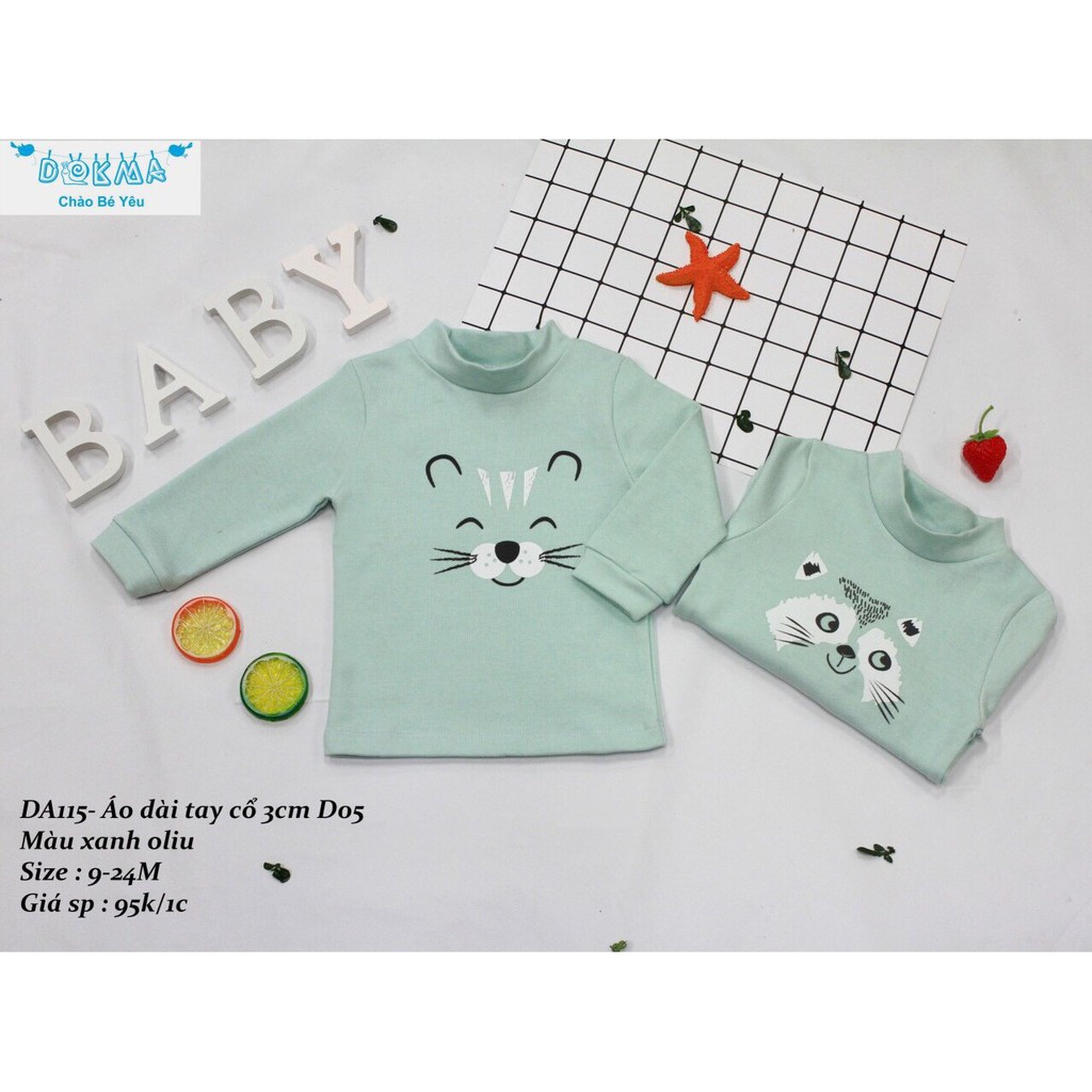 Dokma - Áo cổ 3p chất cotton len siêu đẹp (9-24m) DA115