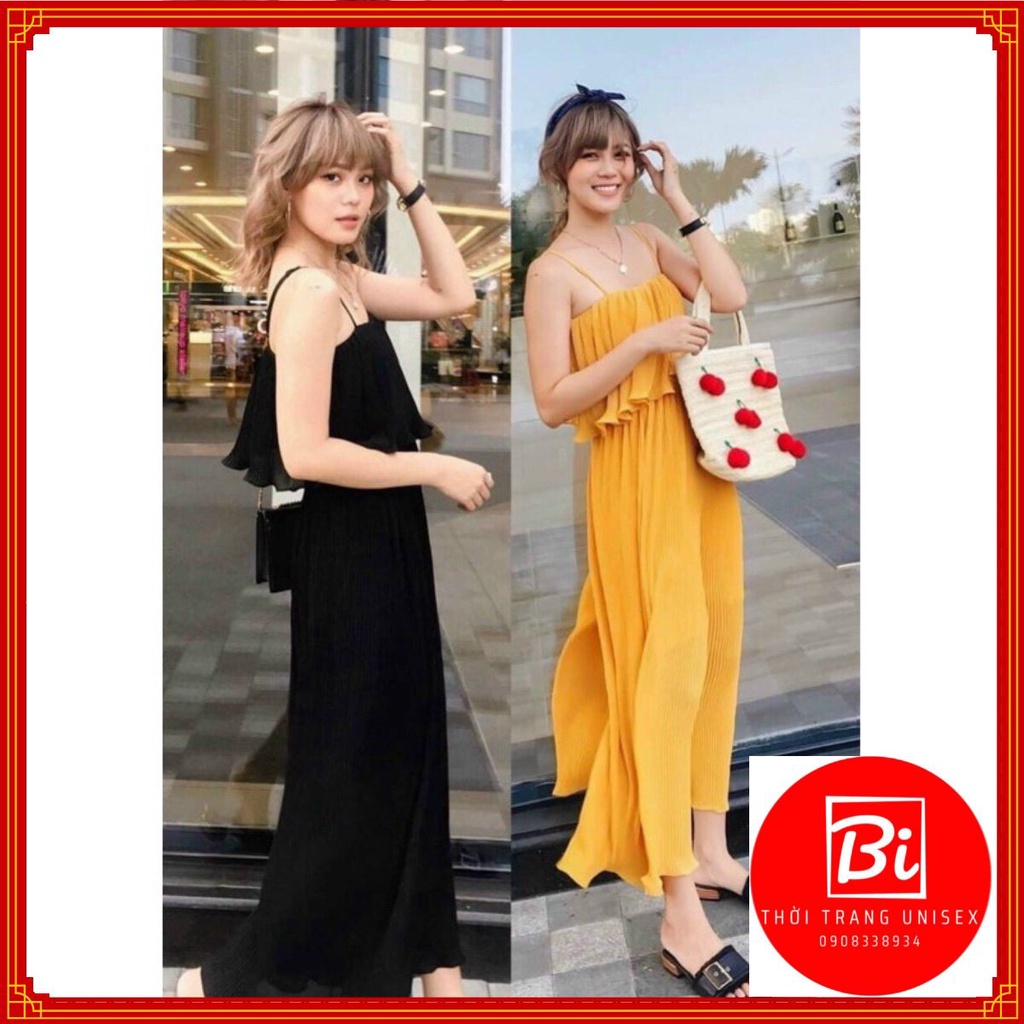 Bộ Jum Dập Ly Quần Dài Ống Suôn Áo Hai Dây Xinh Xắn Freesize dưới 58kg