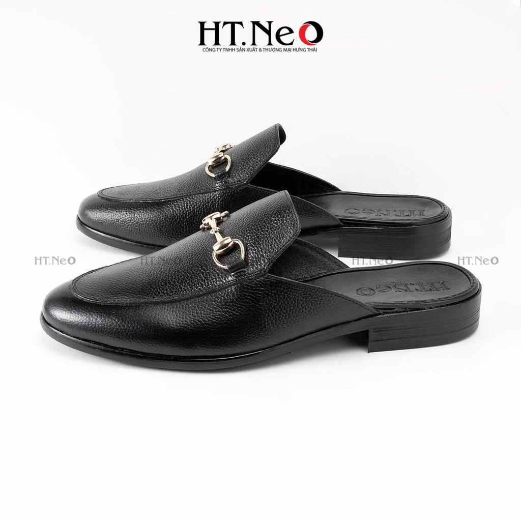 Giày sục nam - Giày mules nam HT.NEO Da bò nguyên miếng. THIẾT KẾ SANG TRỌNG, LỊCH LÃM, ĐẲNG CẤP PHÁI MẠNH S001