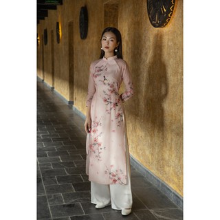 JOVEN-Áo dài tơ hoa đào