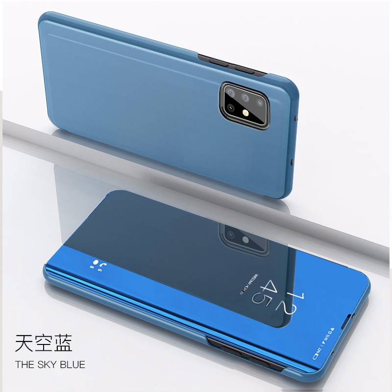 HSM Smart Case OPPO A72 A52 A92 A9 A31 2020 A5 A3S A7 A12 F1S A83 F9 F7 F5 Reno 2 Realme C2 A1K 5 5i C1 2 pro C3 Mirror Flip Case