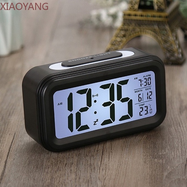 Đồng hồ báo thức điện tử đèn LED thông minh hiển thị nhiệt độ và lịch