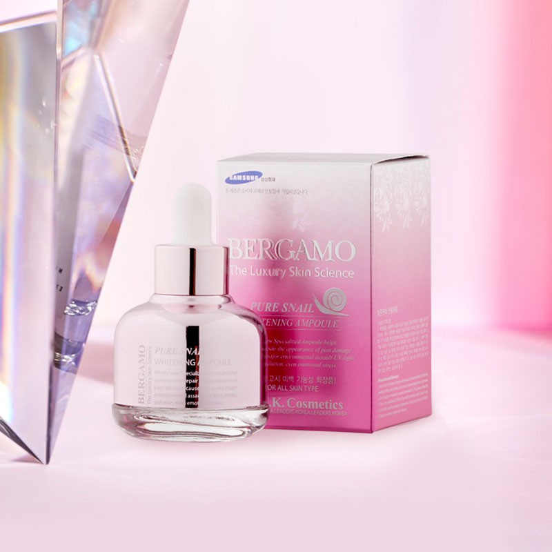 Tinh Chất Dưỡng Da Chiết Xuất Ốc Sên Bergamo Pure Snail Whitening Ampoule 30ml