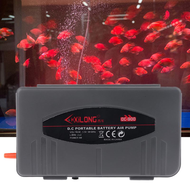 Máy Bơm Sục Khí Siêu Yên Tĩnh 5W Di Động Kèm Đá Cho Bể Cá