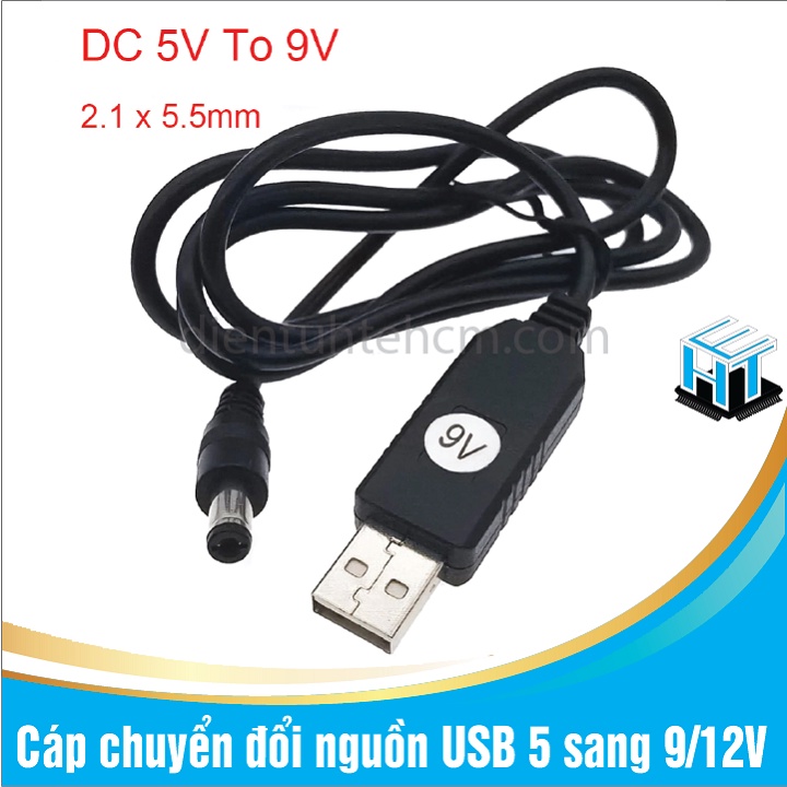 Cáp chuyển đổi nguồn USB 5V sang 9V,12V