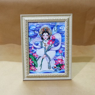 Tranh cô Bơ để bàn 17,5x22,5cm chất liệu vải phủ bóng + khung composite xịn xò