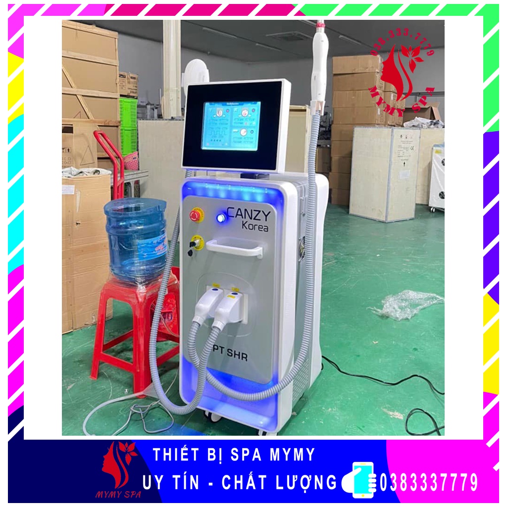 Máy triệt lông + Laser 2in1 tại spa Canzy Korea
