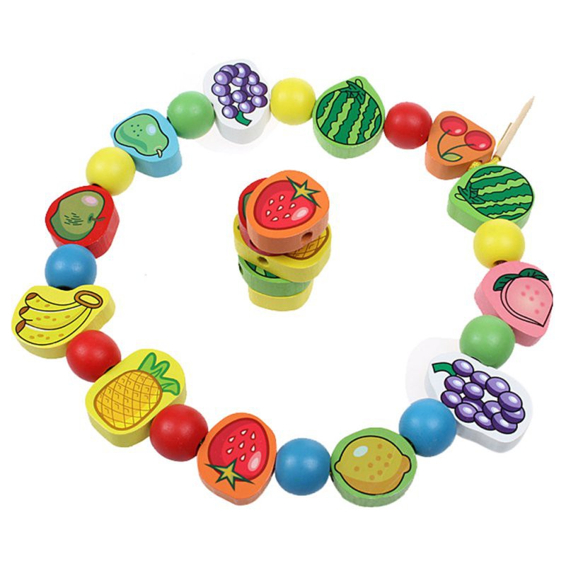 Đồ chơi xỏ dây 25 chi tiết bằng gỗ dành cho em bé