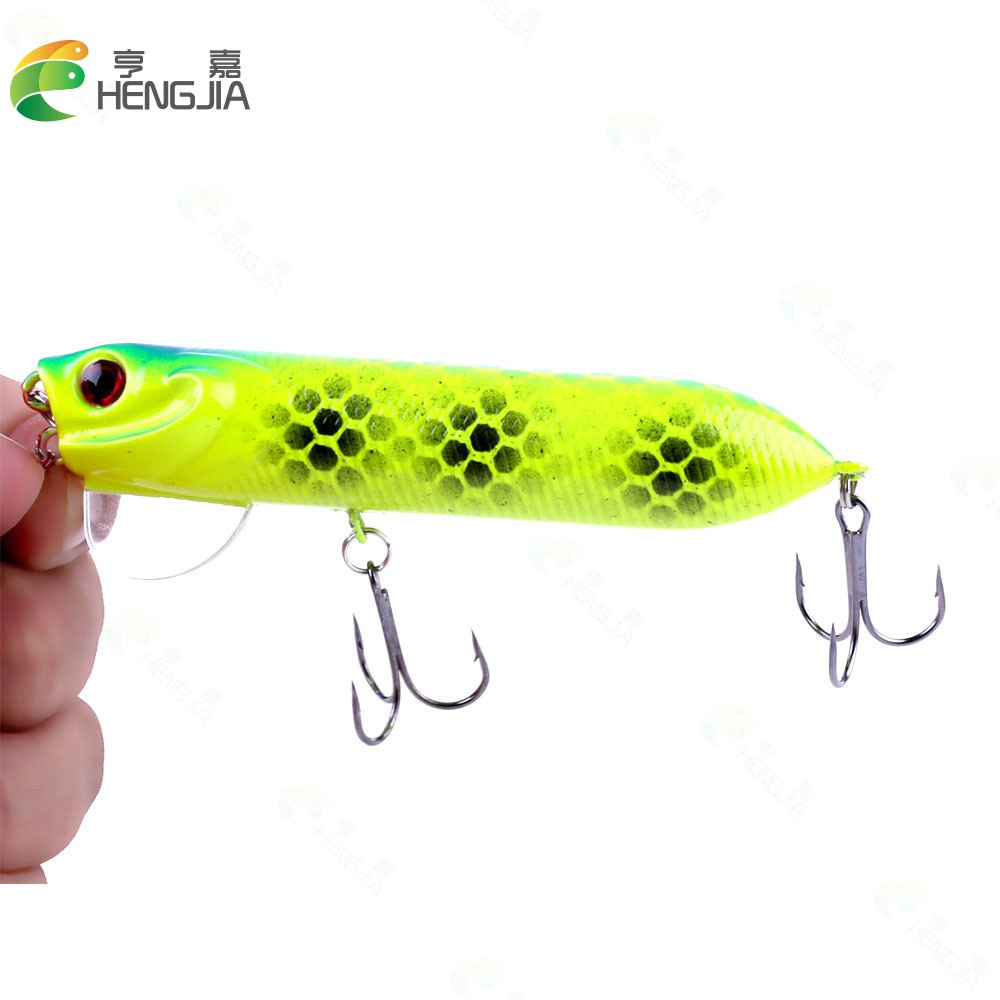 HENGJIA nhựa Topwater popper Fishing Lure Hengjia nước ngọt Tackle 9.5cm/18g