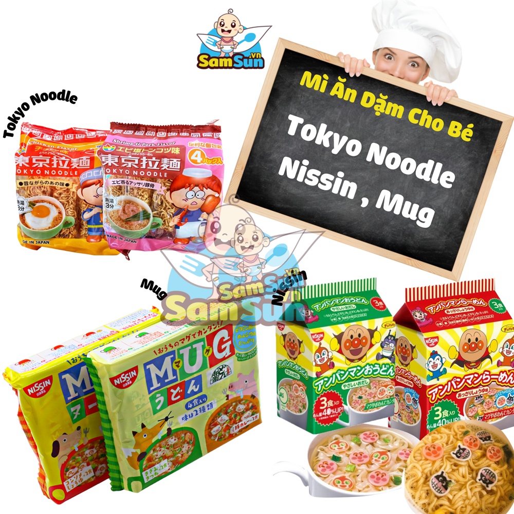 Mì ăn dặm cho bé Tokyo noodle , Mug , Nissin 5,7,9m Date 2/2022