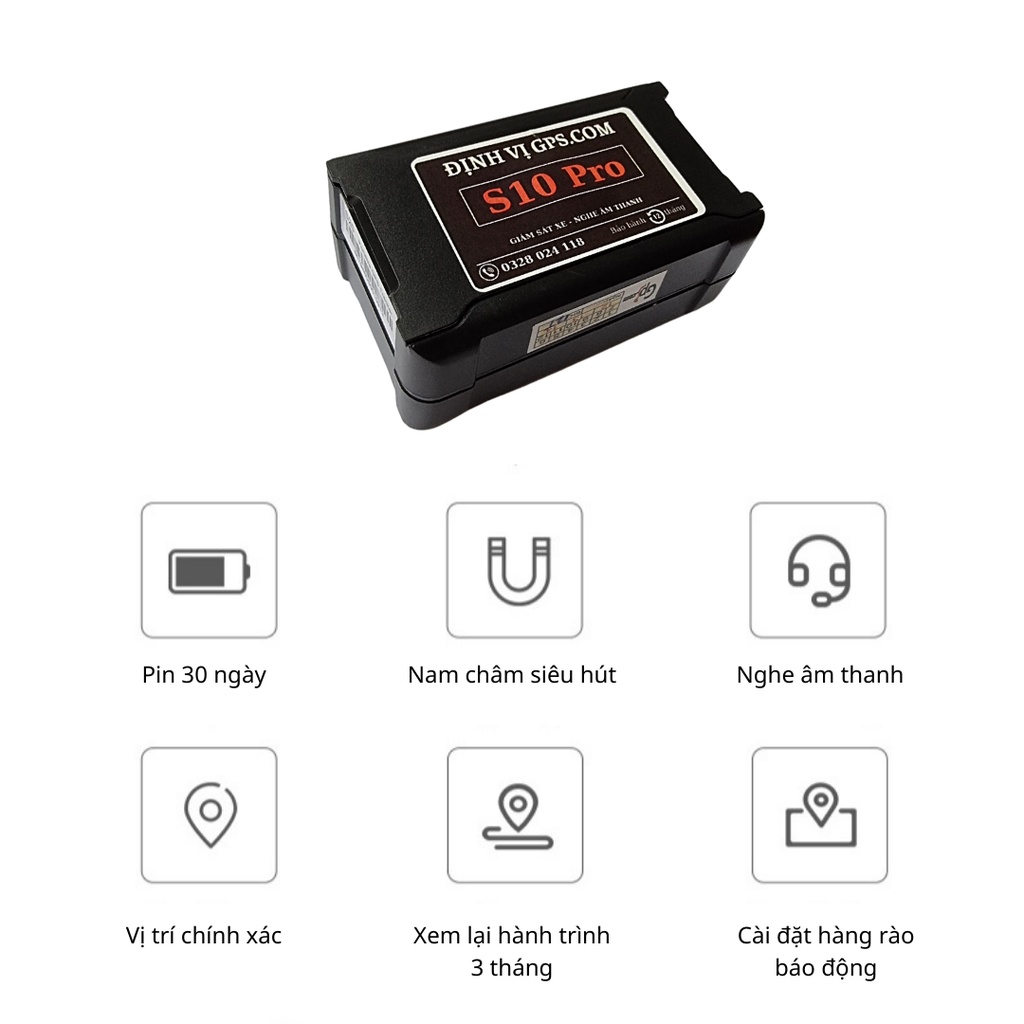 Định vị không dây S10 Pro định vị chính xác cao, pin sử dụng 30 ngày, kèm sim data 12 tháng | BigBuy360 - bigbuy360.vn
