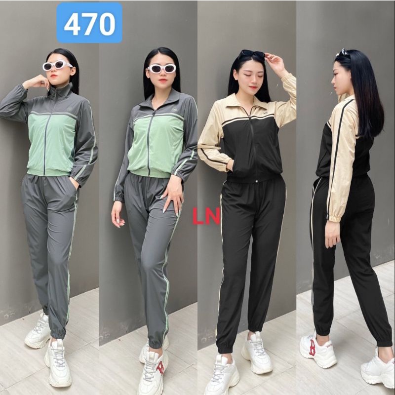 Sét bộ gió kẻ sọc VNXK hai lớp lót lưới áo