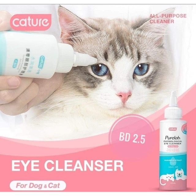Dung dịch vệ sinh mắt cho chó mèo Cature Purelab Physiological Eye Cleanser 120ml