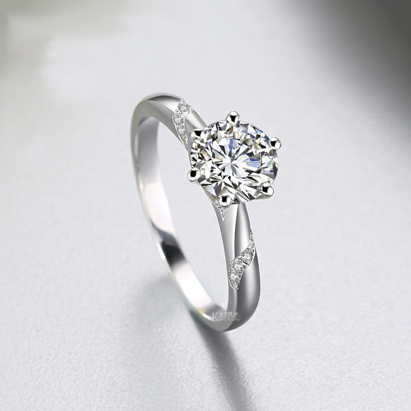 (Hàng Có Sẵn) Nhẫn Bạch Kim Cương 950 Cho Nữ
