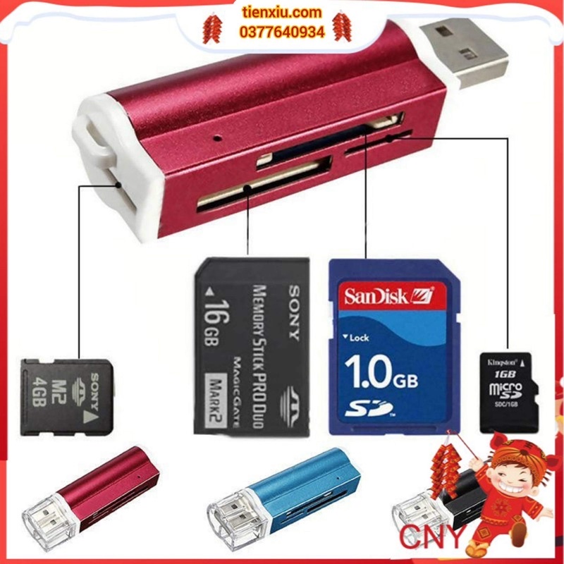 Đầu đọc thẻ all in one cho máy game PSP 2DS 3DS...memory card reader