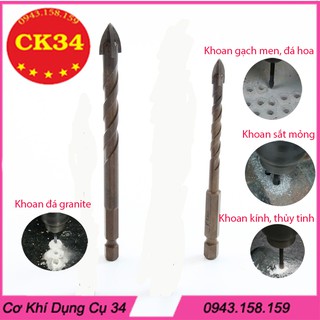Mũi khoan ĐA NĂNG chuôi lục giác phi 6 và 8 xoắn đen cho khoan máy bắn vít
