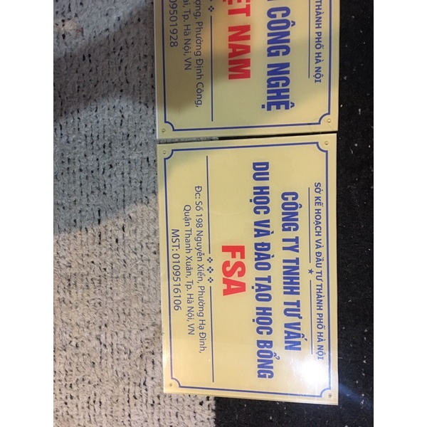 Biển Công ty Mica KT 20x 30cm