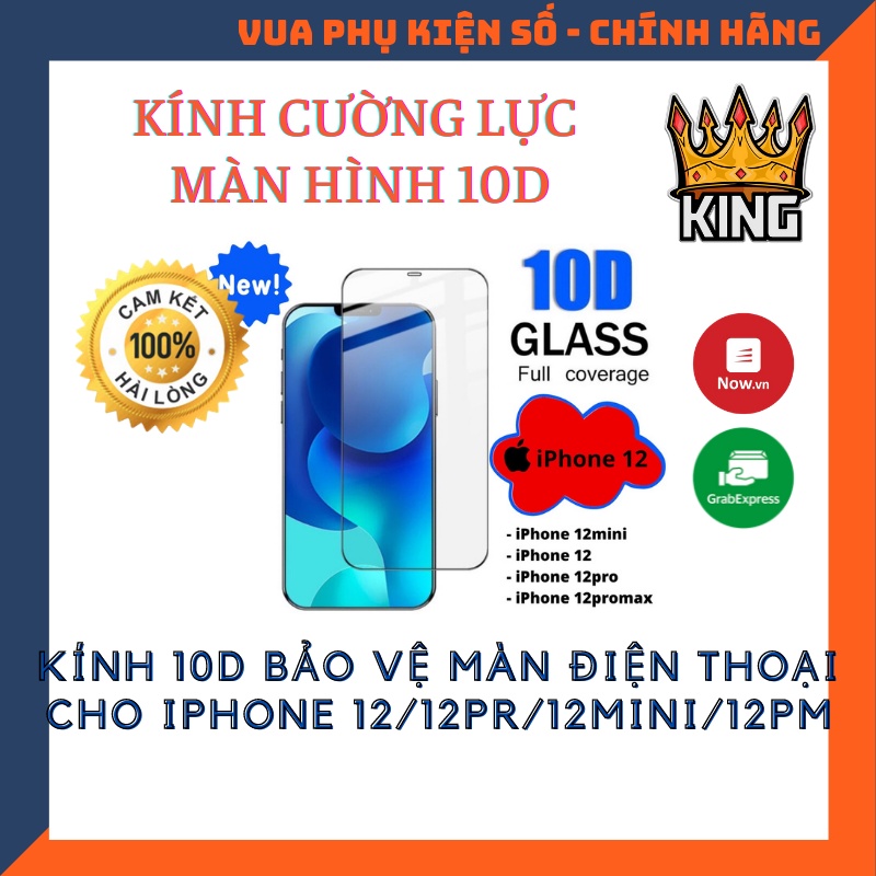 🔥 Iphone 12 🔥 ⚡️ Kính cường lực iPhone 10D ⚡️ Nền xanh Full Màn Tràn Viền cho iphone 12/12mini/12pro/12promax