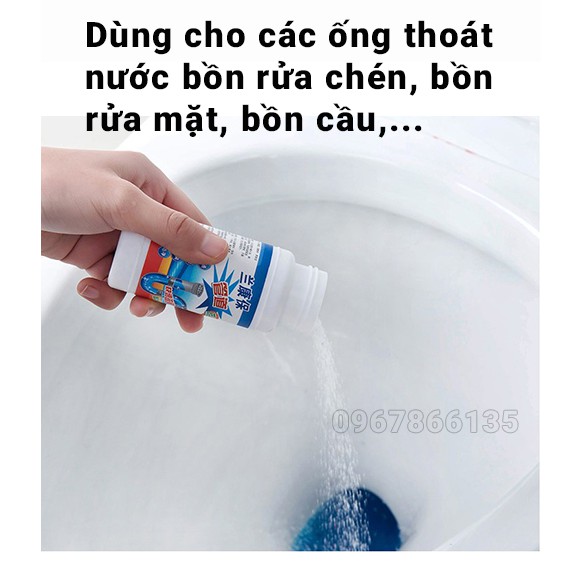 Bột thông tắc cống, đường ống bồn rửa bát, chậu rửa mặt thần thánh siêu mạnh