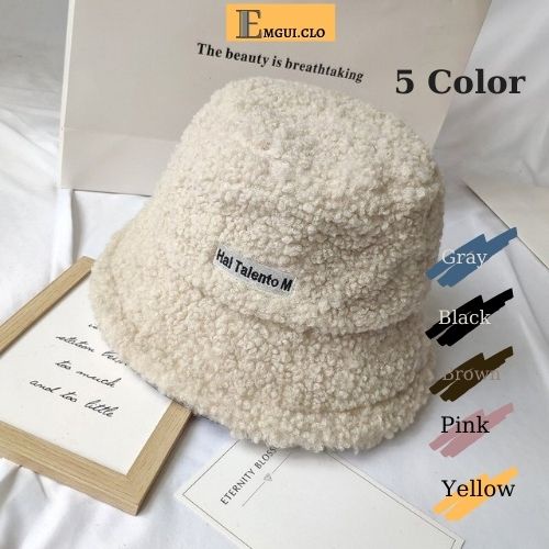Nón Bucket lông cừu ulzzang phong cách retro Hàn Quốc