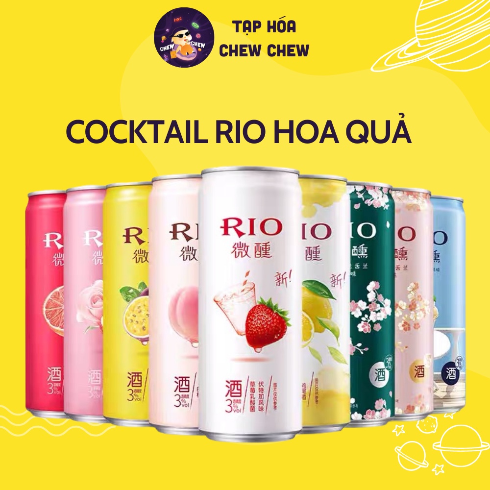 Cocktail hoa quả cao cấp RIO đủ vị ngon, dễ uống Đồ uống 330ml/Lon*3%Vol-Tạp hóa chew chew