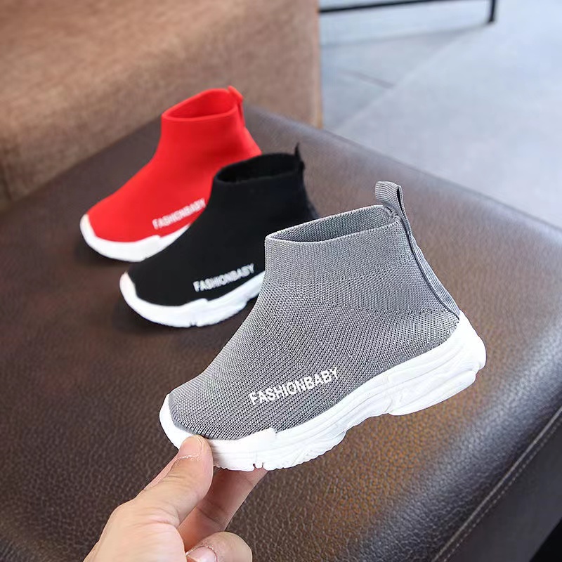 Giày Sneaker Dệt Kim Thoáng Khí Cho Bé