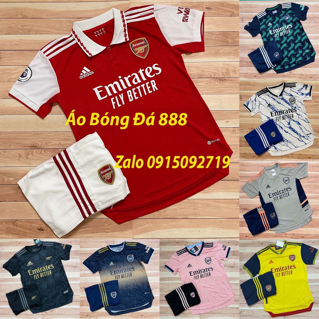 Áo Bóng Đá CLB Arsenal Mùa 2022/2023 - Chuẩn Mẫu Thi Đấu - Vải Polyester Gai Thái
