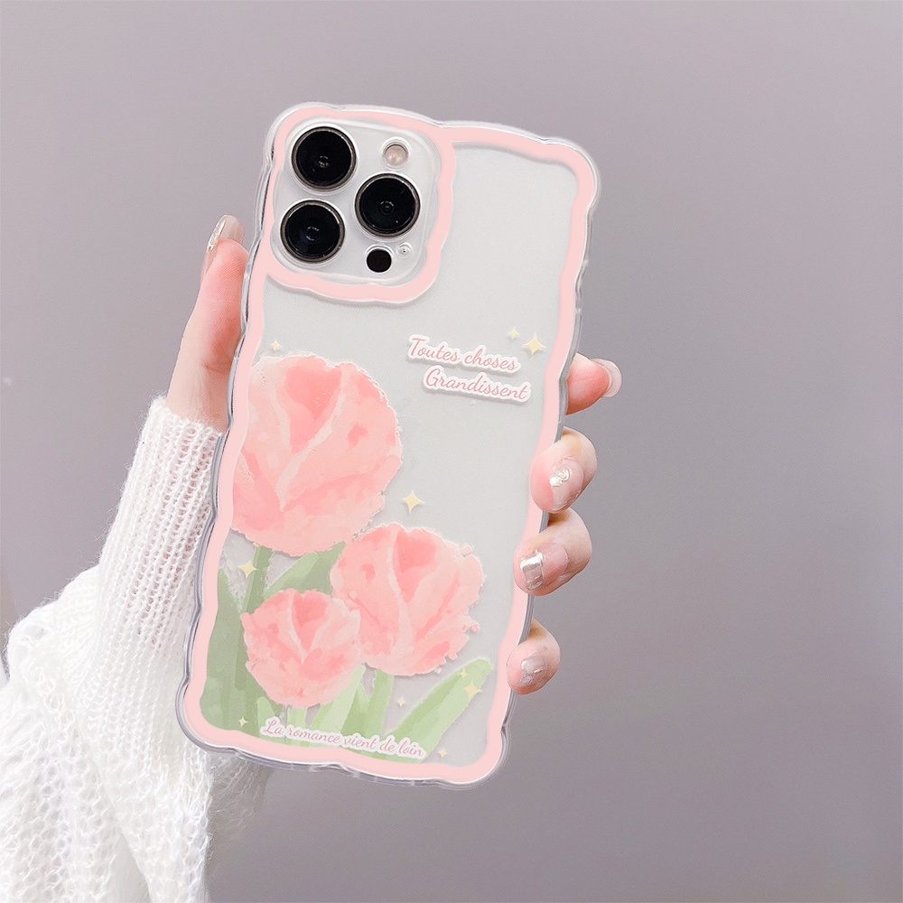 Ốp lưng iphone trong lượn sóng hoa hồng nước 6s/6plus/7/7plus/8/8plus/xs/11/12/13/pro/max/plus/promax-Sale Hot G2-2