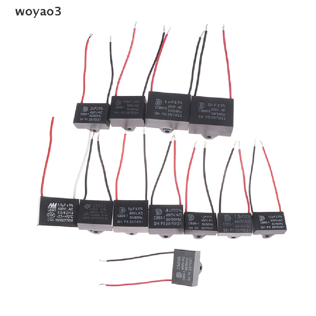 Tụ Điện Động Cơ Quạt Trần CBB61 450V 1uF ~ 12uF