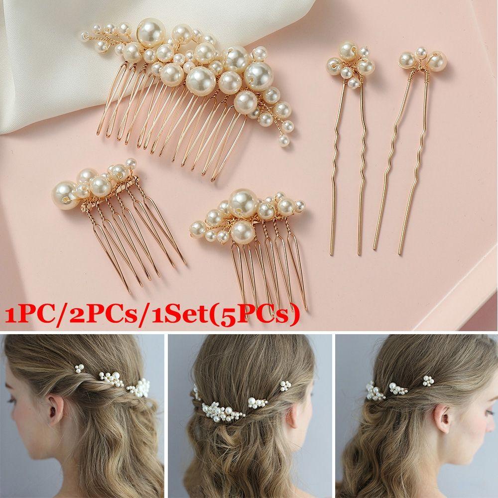 PINEVN Lược Cài Tóc Đính Ngọc Trai Nhân Tạo Thời Trang