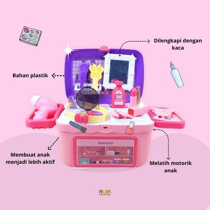 Giỏ đồ chơi Makeup Dresser cho bé- Bộ đồ chơi trang điểm cho bé gái