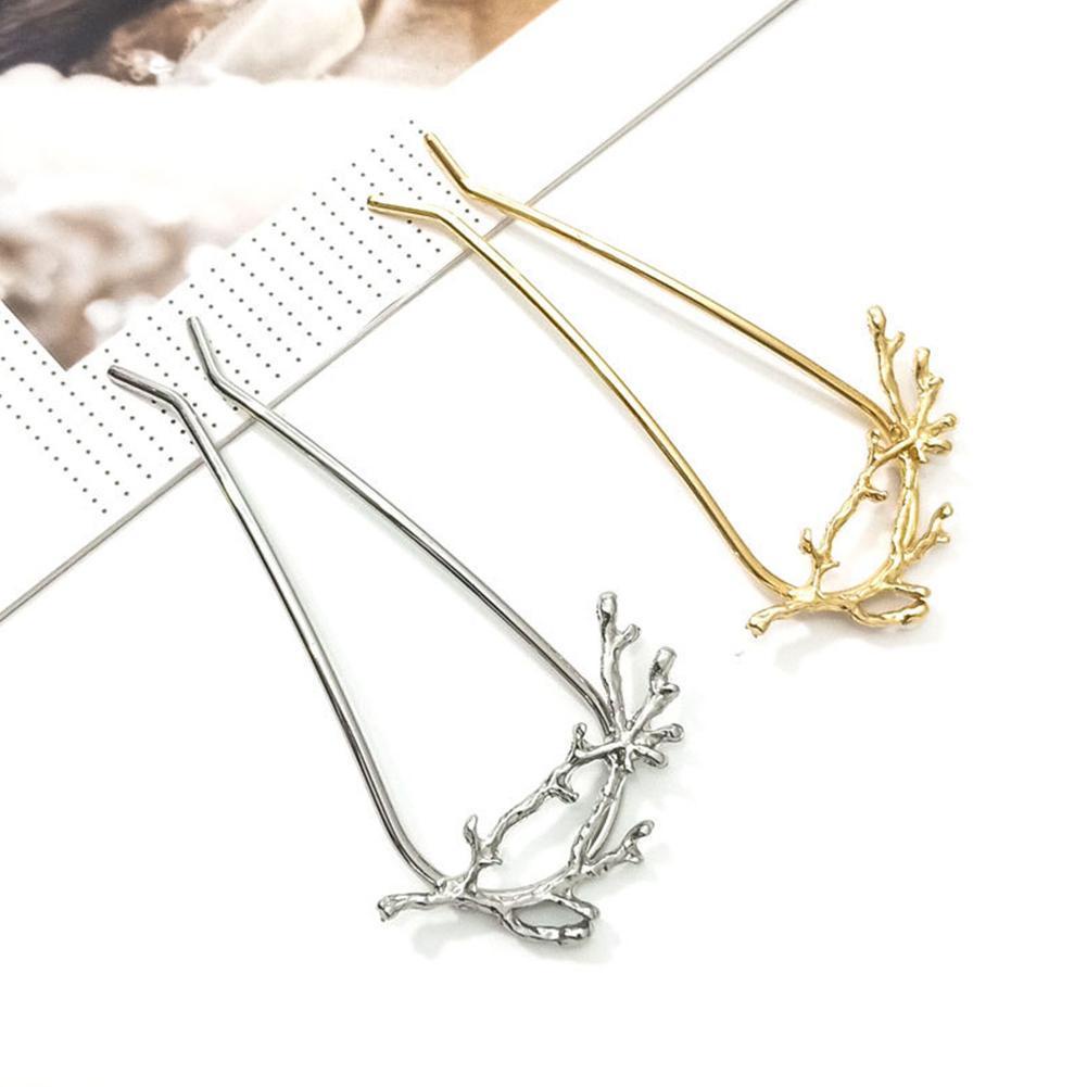 Trâm Cài Tóc Chữ U Đính Đá Hình Nơ Bằng Kim Loại Thời Trang Dành Cho Nữ S9B4