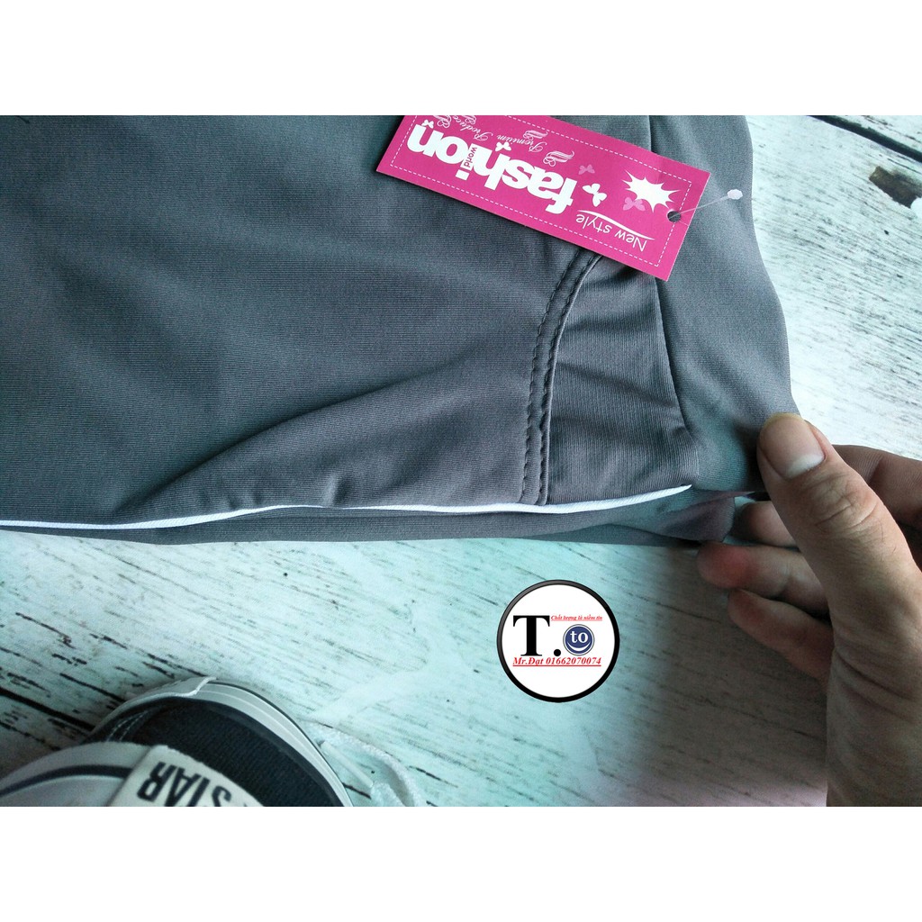 Quần legging - quần thun nữ màu ĐEN, XÁM (Ôm body, viền sọc TRẮNG) | BigBuy360 - bigbuy360.vn