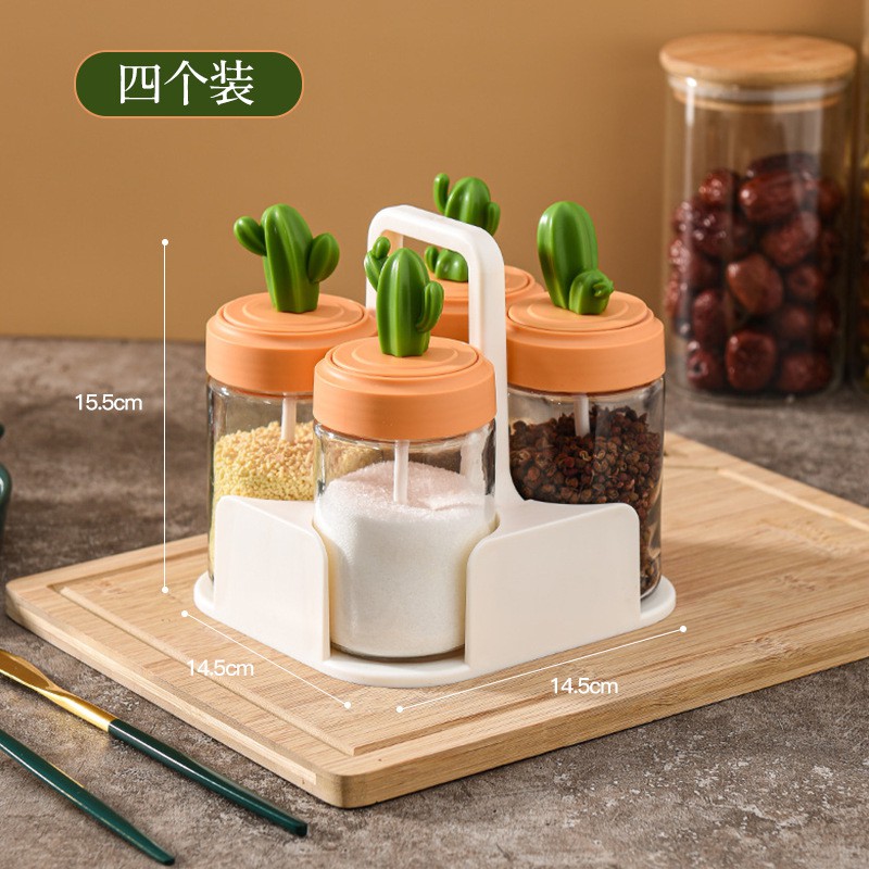 Set 4 Lọ đựng gia vị thủy tinh xương rồng cao cấpGIADUNGTONGKHO1Hũ bột canh kèm muỗng thìa đẹp đáng yêu