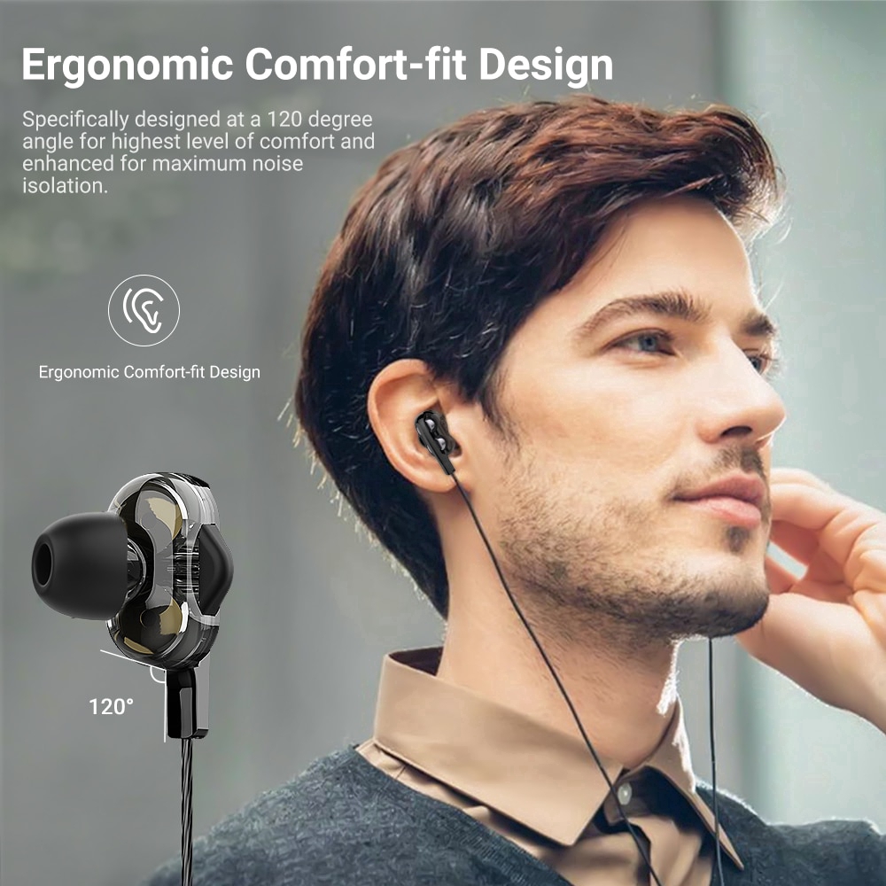 Tai nghe có dây HIFI giắc cắm 3.5mm Langsdom D4C