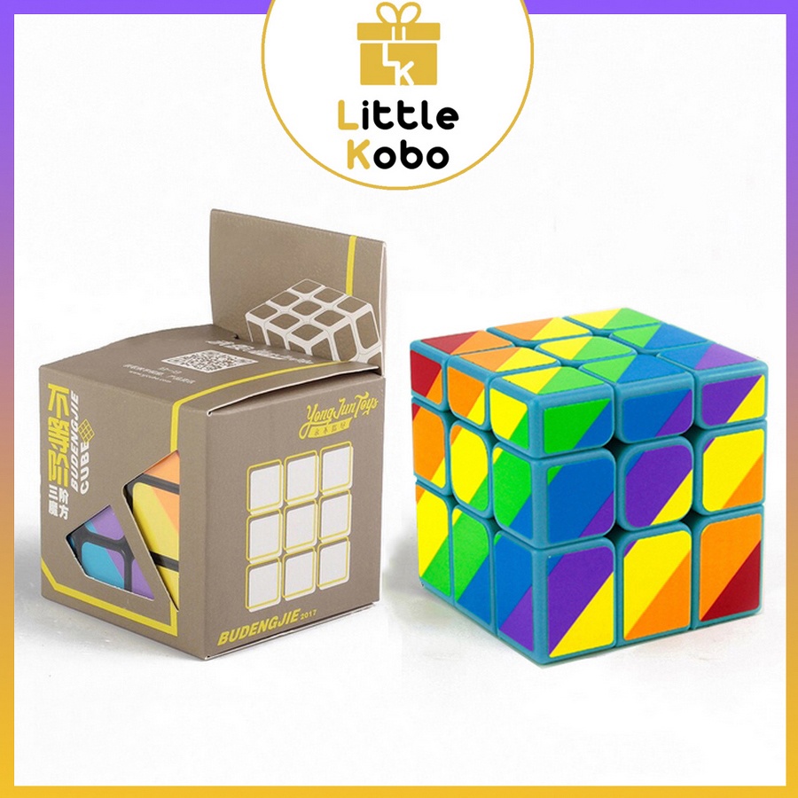 Rubik 3x3 YJ Unequal Six-Color Mirror Cube Rubic Biến Thể 3 Tầng Cầu Vồng Đồ Chơi Thông Minh