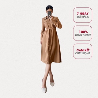 Váy sơ mi liền thân Long Shirt Dress Maiimer thắt đai