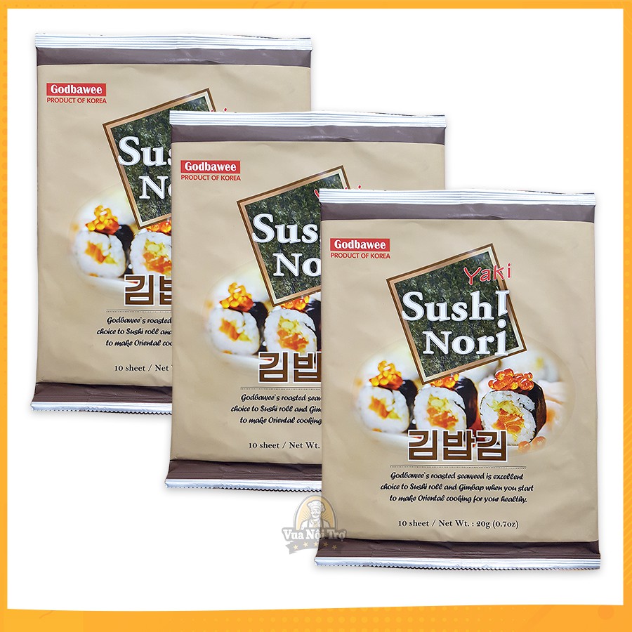 Combo 3 gói Rong biển miến cuộn cơm Yaki Sushi Nori Godbawee