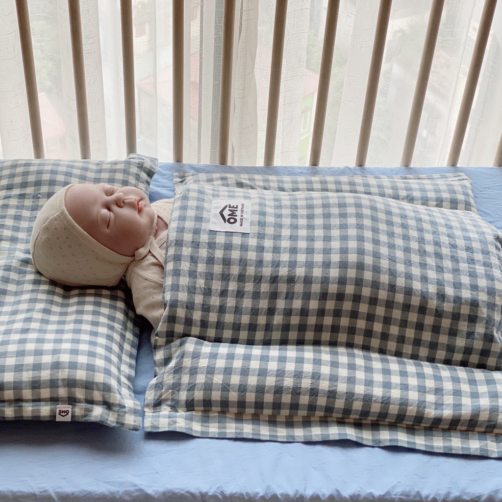 Chăn chặn đa năng vải đũi Ome 3in1 đắp bụng kiêm ủ kén - chặn giật mình giúp bé được "ôm ấp" khi ngủ