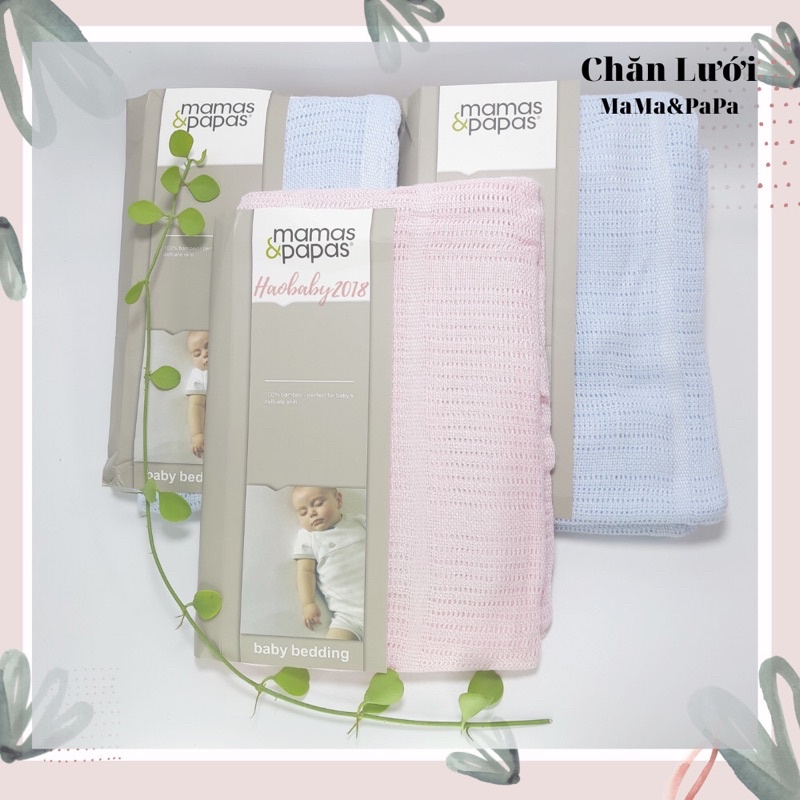 Chăn lưới Bamboo Xuất Anh cao cấp MaMas&amp;Papas thoáng khí chống ngạt cho bé - Haobaby2018