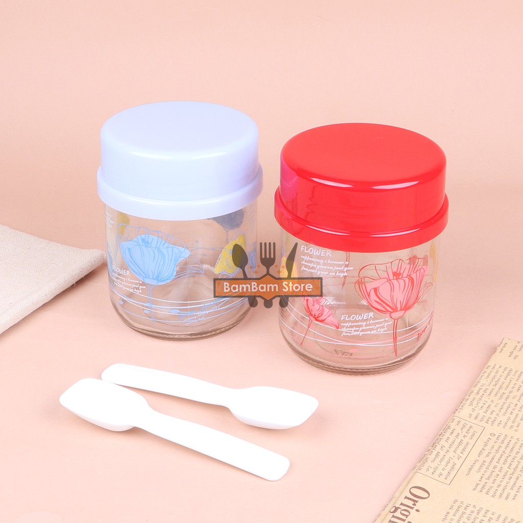 Bộ 2 hủ thủy tinh đựng gia vị Bam House kích thước lớn tặng kèm muỗng cao cấp HTT02 | BigBuy360 - bigbuy360.vn